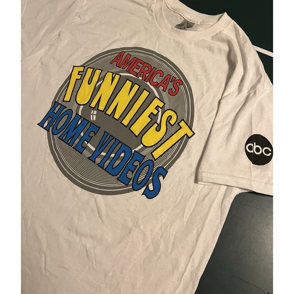 Vintage America’s Funniest Home Videos TV Show ABC T-Shirt MED Saget Y2K White